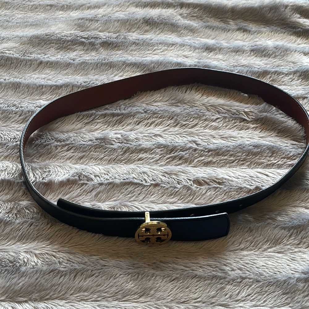TORY BURCH REVERSIBLE BELT - BLACK & BROWN